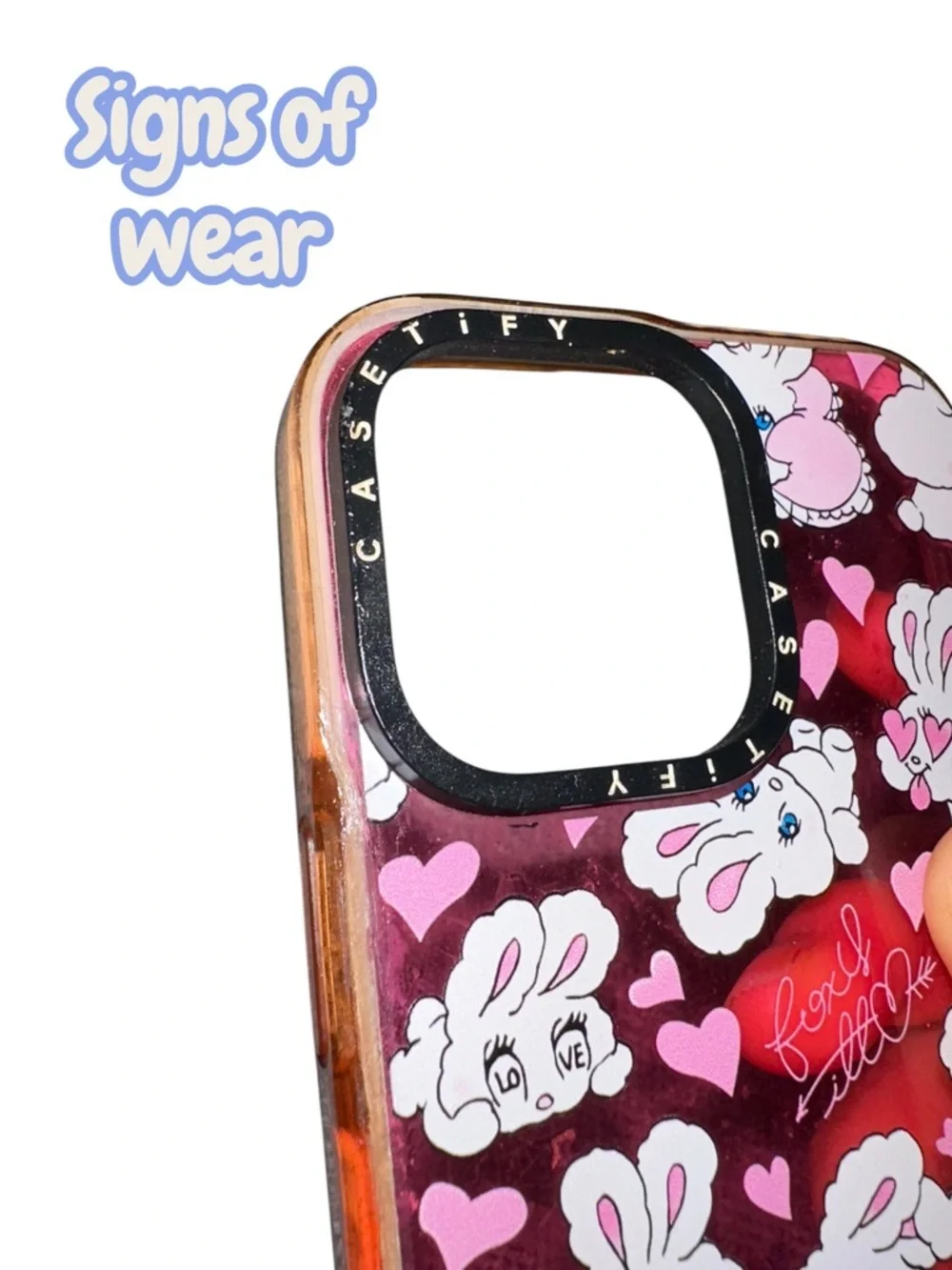 CASETiFY x Foxy Illustrations pink bunny iPhone 14 Pro Max Sweetheart wristlet